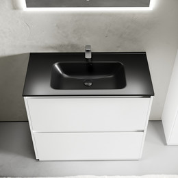 Тумба напольная с раковиной Sancos Libra Floor 90 см LB90FW (раковина Element CN7002MB) фото 