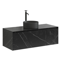 Тумба подвесная с раковиной Sancos Stone 120 см ST120NM, Nero Marquina фото 