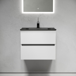 Тумба подвесная с раковиной Sancos Urban 60 см UR60W (раковина Element CN7001MB) фото 