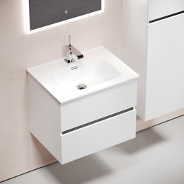 Тумба подвесная с раковиной Sancos Urban 60 см UR60W (раковина Element CN7001) фото 