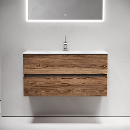 Тумба подвесная с раковиной-столешницей Sancos Urban 100 см UR100ECH, дуб чарльстон (раковина Element CN7003) фото 