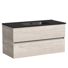 Тумба подвесная с раковиной-столешницей Sancos Urban 100 см UR100EG, дуб галифакс натуральный (раковина Element CN7003MB) фото 