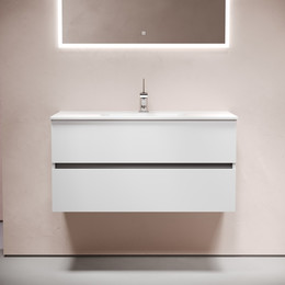 Тумба подвесная с раковиной-столешницей Sancos Urban 100 см UR100W (раковина Element CN7003) фото 