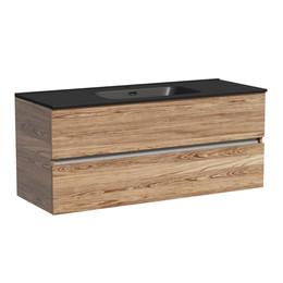 Тумба подвесная с раковиной-столешницей Sancos Urban 120 см UR120-1ECH, дуб чарльстон (раковина Element CN7006MB) фото 