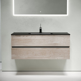 Тумба подвесная с раковиной-столешницей Sancos Urban 120 см UR120-1EG, дуб галифакс натуральный (раковина Element CN7006MB) фото 