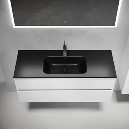 Тумба подвесная с раковиной Sancos Urban 120 см UR120-1W (раковина Element CN7006MB) фото 