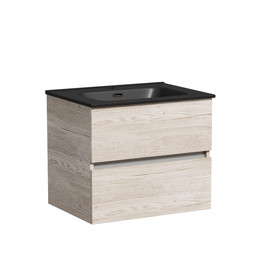Тумба подвесная с раковиной Sancos Urban 60 см UR60EG, дуб галифакс натуральный (раковина Element CN7001MB) фото 