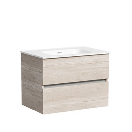 Тумба подвесная с раковиной-столешницей Sancos Urban 70 см UR70EG, дуб галифакс натуральный (раковина Element CN7007) фото 