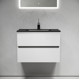 Тумба подвесная с раковиной-столешницей Sancos Urban 70 см UR70W (раковина Element CN7007MB) фото 