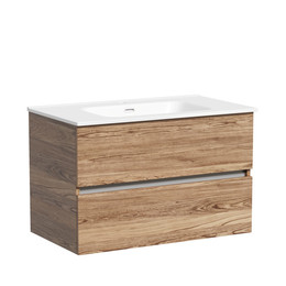 Тумба подвесная с раковиной-столешницей Sancos Urban 80 см UR80ECH, дуб чарльстон (раковина Element CN7005) фото 