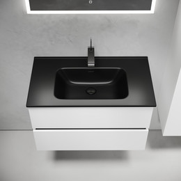 Тумба подвесная с раковиной Sancos Urban 80 см UR80W (раковина Element CN7005MB) фото 