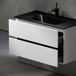 Тумба подвесная с раковиной Sancos Urban 90 см UR90W (раковина Element CN7002MB) фото 