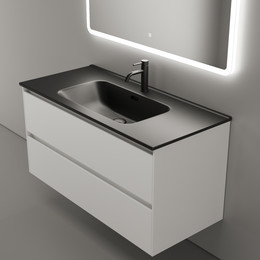 Тумба подвесная с раковиной-столешницей Sancos Cento 100 см CN100W (раковина Element CN7003MB) фото 