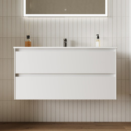 Тумба подвесная с раковиной-столешницей Sancos Cento 100 см CN100W (раковина Element CN7003) фото 