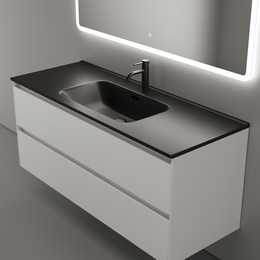 Тумба подвесная с раковиной-столешницей Sancos Cento 120 см CN120-1W (раковина Element CN7006MB) фото 