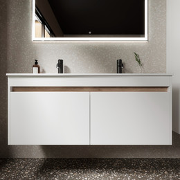 Тумба подвесная с раковиной Sancos Smart 120 см SM120-2W фото 