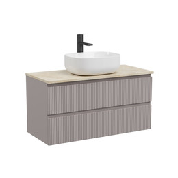 Тумба подвесная с раковиной Sancos Snob T 100 см SNT100SM, Doha Soft (раковина Element  CN6018, столешница TT100A2X) фото 