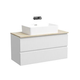 Тумба подвесная с раковиной Sancos Snob T 100 см SNT100W, Bianco (раковина Element CN5025, столешница TT100A2) фото 