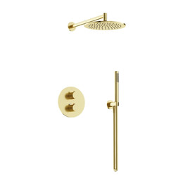 Душевая система для душа с термостатом Sancos Etna SC9010BG, брашированное золото фото 