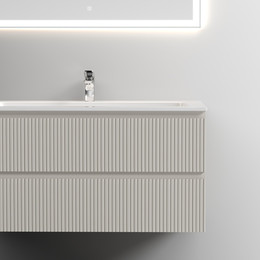 Тумба подвесная с раковиной-столешницей Sancos Snob T 100 см SNT100LCE L, Beige Soft (раковина Grace CN7014) фото 