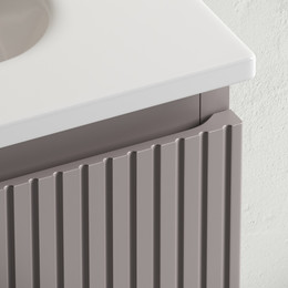 Тумба подвесная с раковиной-столешницей Sancos Snob T 100 см SNT100LSM L, Doha Soft (раковина Grace CN7014) фото 