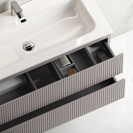 Тумба подвесная с раковиной-столешницей Sancos Snob T 100 см SNT100RSM R, Doha Soft (раковина Grace CN7015) фото 