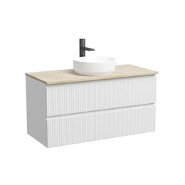 Тумба подвесная с раковиной Sancos Snob T 100 см SNT100W, Bianco (раковина Element CN6005, столешница TT100A2X) фото 