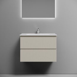 Тумба подвесная с раковиной-столешницей Sancos Snob T 70 см SNT70CE, Beige Soft (раковина Element CN7007) фото 