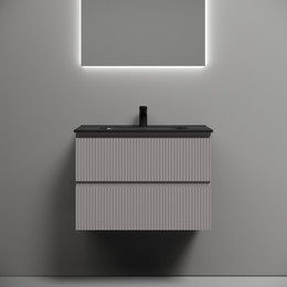 Тумба подвесная с раковиной-столешницей Sancos Snob T 70 см SNT70SM, Doha Soft (раковина Element CN7007MB) фото 