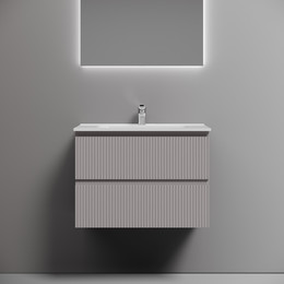 Тумба подвесная с раковиной-столешницей Sancos Snob T 70 см SNT70SM, Doha Soft (раковина Element CN7007) фото 