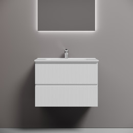 Тумба подвесная с раковиной-столешницей Sancos Snob T 70 см SNT70W, Bianco (раковина Element CN7007) фото 