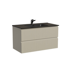 Тумба подвесная с раковиной-столешницей Sancos Snob T 90 см SNT90CE, Beige Soft (раковина Element CN7002MB) фото 