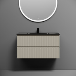 Тумба подвесная с раковиной-столешницей Sancos Snob T 90 см SNT90CE, Beige Soft (раковина Element CN7002MB) фото 