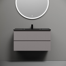 Тумба подвесная с раковиной-столешницей Sancos Snob T 90 см SNT90SM, Doha Soft (раковина Element CN7002MB) фото 