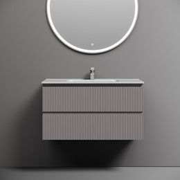 Тумба подвесная с раковиной-столешницей Sancos Snob T 90 см SNT90SM, Doha Soft (раковина Element CN7002) фото 