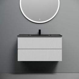 Тумба подвесная с раковиной-столешницей Sancos Snob T 90 см SNT90W, Bianco (раковина Element CN7002MB) фото 