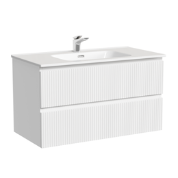 Тумба подвесная с раковиной-столешницей Sancos Snob T 90 см SNT90W, Bianco (раковина Element CN7002) фото 