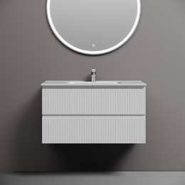 Тумба подвесная с раковиной-столешницей Sancos Snob T 90 см SNT90W, Bianco (раковина Element CN7002) фото 