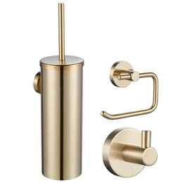 Набор аксессуаров для ванной комнаты Wonzon & Woghand WW-8100-G, цвет золото брашированное фото 