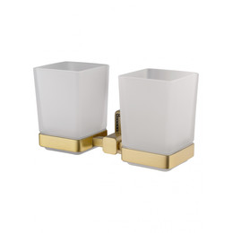 Стакан двойной для зубных щеток Wonzon & Woghand Roma WW-7228, цвет бронза брашированная фото 