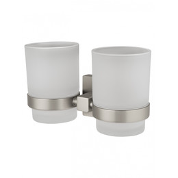 Стакан двойной для зубных щеток Wonzon & Woghand Polo WW-8928-BN, цвет никель брашированный фото 