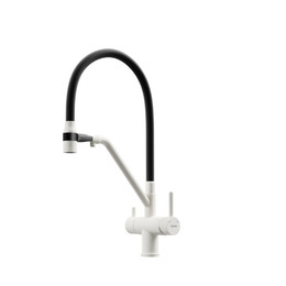 Смеситель для кухни Sancos Dora SC4003GR, белый гранит/чёрный фото 