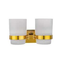 Стакан двойной для зубных щеток Wonzon & Woghand Polo WW-8928-DG, цвет золото глянцевое фото 