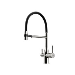 Смеситель для кухни Sancos Garda SC4009BN, брашированный никель/чёрный фото 