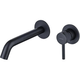 Смеситель для раковины настенный Allen Brau Priority 5.31030-31 (со скрытой частью) чёрный матовый фото 
