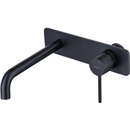 Смеситель для раковины настенный Allen Brau Glority 5.51004-31 (со скрытой частью) чёрный матовый фото 