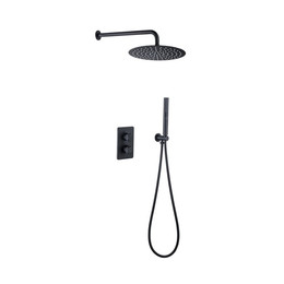 Душевая система для душа с термостатом Allen Brau Priority 5.31013-31, чёрный матовый фото 