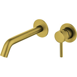 Смеситель для раковины настенный Allen Brau Priority 5.31030-GB (со скрытой частью) золото фото 