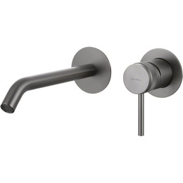 Смеситель для раковины настенный Allen Brau Priority 5.31A03-MG (со скрытой частью) графит фото 