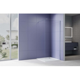 Душевая перегородка Aquatek Walk in 90 см AQ.WI.090.1CH (стекло 8 мм) с кронштейном в комплекте, серебро/прозрачное фото 